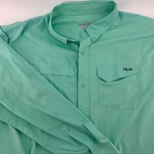 HUK Fishing Shirt Mens Long Sleeve Button Up Vented Outdoors XXXL